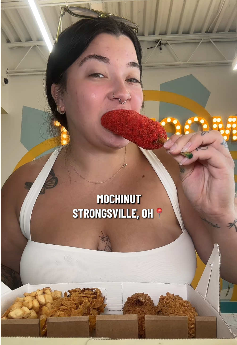 Mochinut is now open in Strongsville, Ohio📍  You have to try out the viral Korean corn dogs and their mochi donuts! My favorite was the Hot Cheetos and Taki flavors!  #mochinut #cleveland #ohio #clevelandohio #clevelandrestaurants 