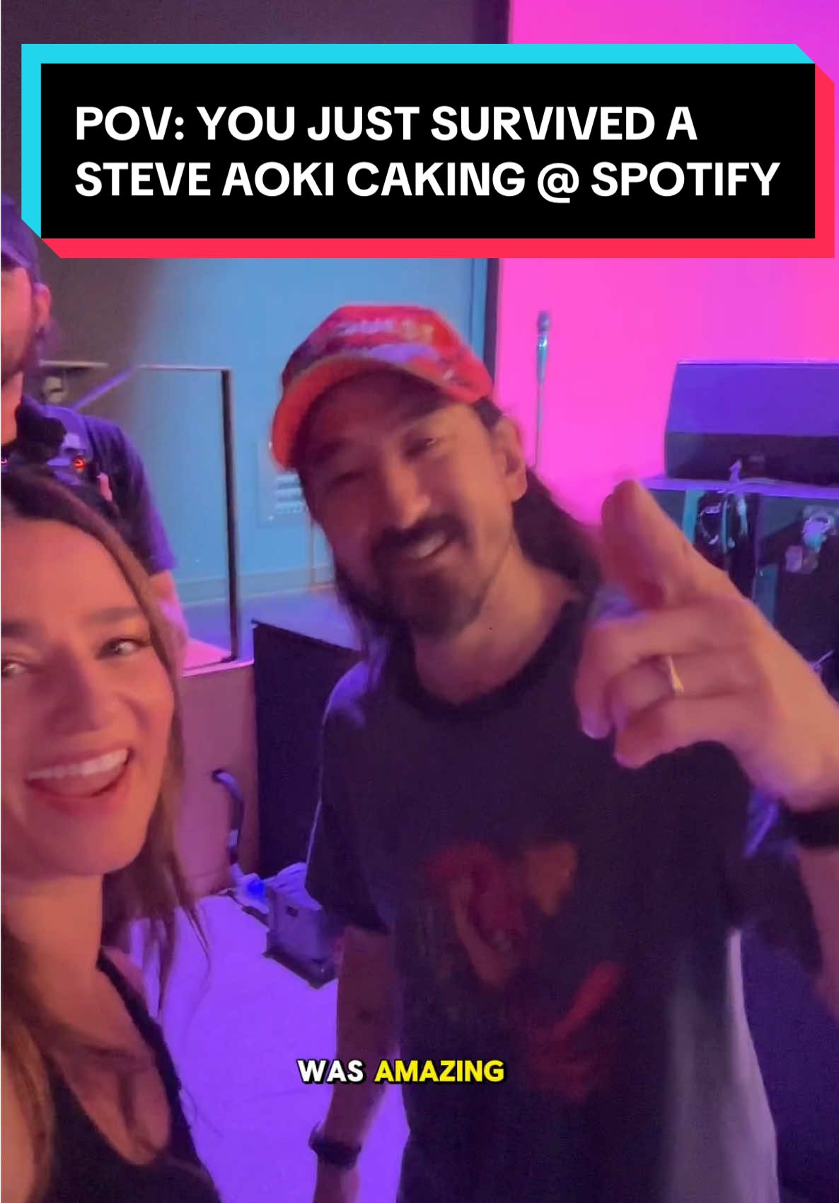 POV: you just survived a @Steve Aoki caking 😅🎂 We cant all have the same aim as Steve but we can now try to mix like him with @Spotify new mix feature, that’s basically gonna turn us all into Djs 😝, allowing you to add & customize transitions between songs - so excited for this one! 💿💅 #steveaoki #spotify #spotifymix #spotifyplaylists 