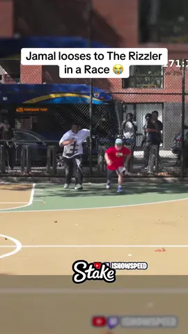 Jamal looses to The Rizzler in a Race 😭 #ishowspeed #therizzler #jamal #stake #viral 
