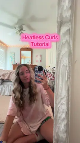 Heatless curls tutorial! Way easier and less time consuming than I thought #hair #heatlesscurls #curledhair #overnightblowout #overnightheatlesscurlsresults 