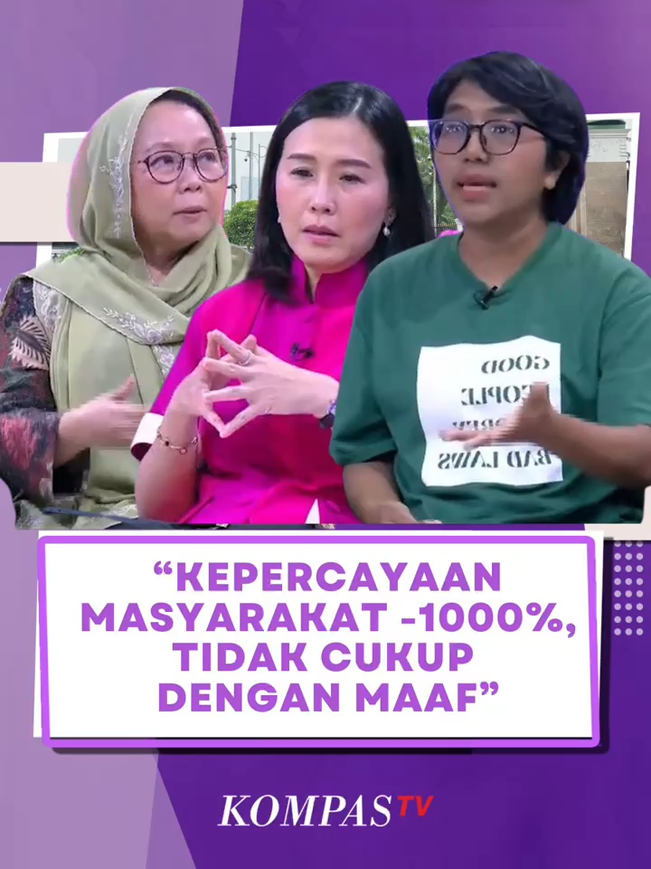 Evaluasi Pembenahan Sistem Ekonomi Politik Menurut Alissa Wahid, Asfinawati & Rieke Diah Pitaloka Akademisi Sekolah Tinggi Hukum Indonesia Jentera, Asfinawati mengatakan tunjangan DPR yang dipermasalahkan hanya satu bagian kecil yang di permukaan. Substansi yang lebih penting yaitu pada pembenahan DPR tidak cukup hanya mengenai ekonomi saja atau politik saja, tapi harus ekonomi-politik. Sistem politik kita membuat hanya orang-orang tertentu yang bisa membuat partai politik, yaitu membutuhkan uang sangat mahal, kemudian hanya orang-orang tertentu yang bisa dipilih menjadi anggota DPR karena biayanya sangat tinggi.  Direktur Jaringan Gusdurian, Alissa Wahid mengatakan DPR dan pemerintah perlu paham akar permasalahan aksi unjuk rasa dan kemarahan rakyat yakni tidak adanya kepercayaan masyarakat kepada pemerintah karena kebijakannya, karena karena wakil rakyatnya tidak merefleksikan kebutuhan rakyat, dan yang ketiga kepada polisi, karena berulang kali melakukan kebrutalan terhadap demonstran, maupun terhadap rakyat. “Kepercayaan itu minusnya sudah minus seribu persen. Tidak cukup hanya dengan pernyataan maaf,” katanya.  Anggota DPR Fraksi PDI Perjuangan, Rieke Diah Pitaloka menemukan sistem pendataan itu tidak menghasilkan data yang menggambarkan kebutuhan real, menggambarkan kondisi real dan potensi riil masyarakat kita. Rieke mencotohkan tahun 2021 terungkap 52,5 juta penerima bansos fiktif. Kerugian negara 126 triliun per tahun. Bagaimana evaluasi dan perbaikannya?  Terkait aksi penjarahan dan kerusuhan yang terjadi, Wakil Menteri Pemberdayaan Perempuan dan Perlindungan Anak, Veronica Tan menuturkan tidak merasa peristiwa ini akan mengarah ke isu rasisme. Aksi unjuk rasa yang terjadi dieskalasi.  Catatan Redaksi:  Setiap warga negara berhak menyuarakan pendapatnya. Namun,  kebebasan berpendapat harus dilakukan secara damai, tertib, serta jangan terprovokasi untuk melakukan perusakan dan penjarahan. Selengkapnya klik link di bio. ▶️  #rosiannasilalahi #alissawahid #asfinawati #rosiannasilalahi #demo