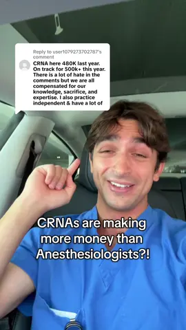 Replying to @user1079273702787 CRNA salaries are so much higher than people realize! #physician #doctor #medicine #crna #salary 
