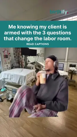 That moment when you know your client is about to shift the entire dynamic of their labor room. ✨ As a doula, I believe in the profound impact of informed decision-making. That's why we focus on mastering these 3 essential questions: 