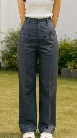 JUDITH Highwaist pants-long cullote kantor | formal- anti kusut- Highwaist Panjang Casual Basic Loose alexa- obi pantsa celana.