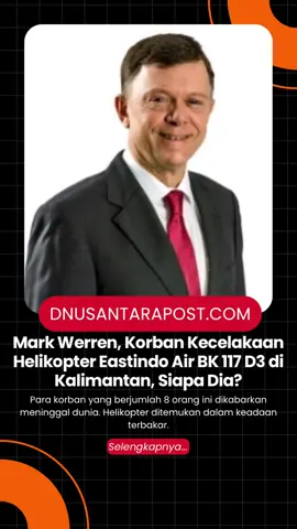 Helikopter Eastindo Air BK 117 DK yang dilaporkan hilang kontak di Mantewe Tanah Bumbu akhirnya berhasil ditemukan pada Rabu (3/9/2025) dan seluruh korban berhasil dievakuasi pada Kamis (4/9/2025)  Para korban yang berjumlah 8 orang ini dikabarkan meninggal dunia. Helikopter ditemukan dalam keadaan terbakar, puing-puingnya bertebaran di antara pohon-pohon yang ada di hutan Kalimantan.  8 orang tersebut adalah 2 orang kru helikopter dan 6 penumpang. 3 diantara penumpang terdapat Warga Negara Asing (WNA) dari 3 negara yakni Australia, Brazil dan India.  #dinamikanusantarapost #kalimantanselatan #eastindoaie #markwarren #helikopter 