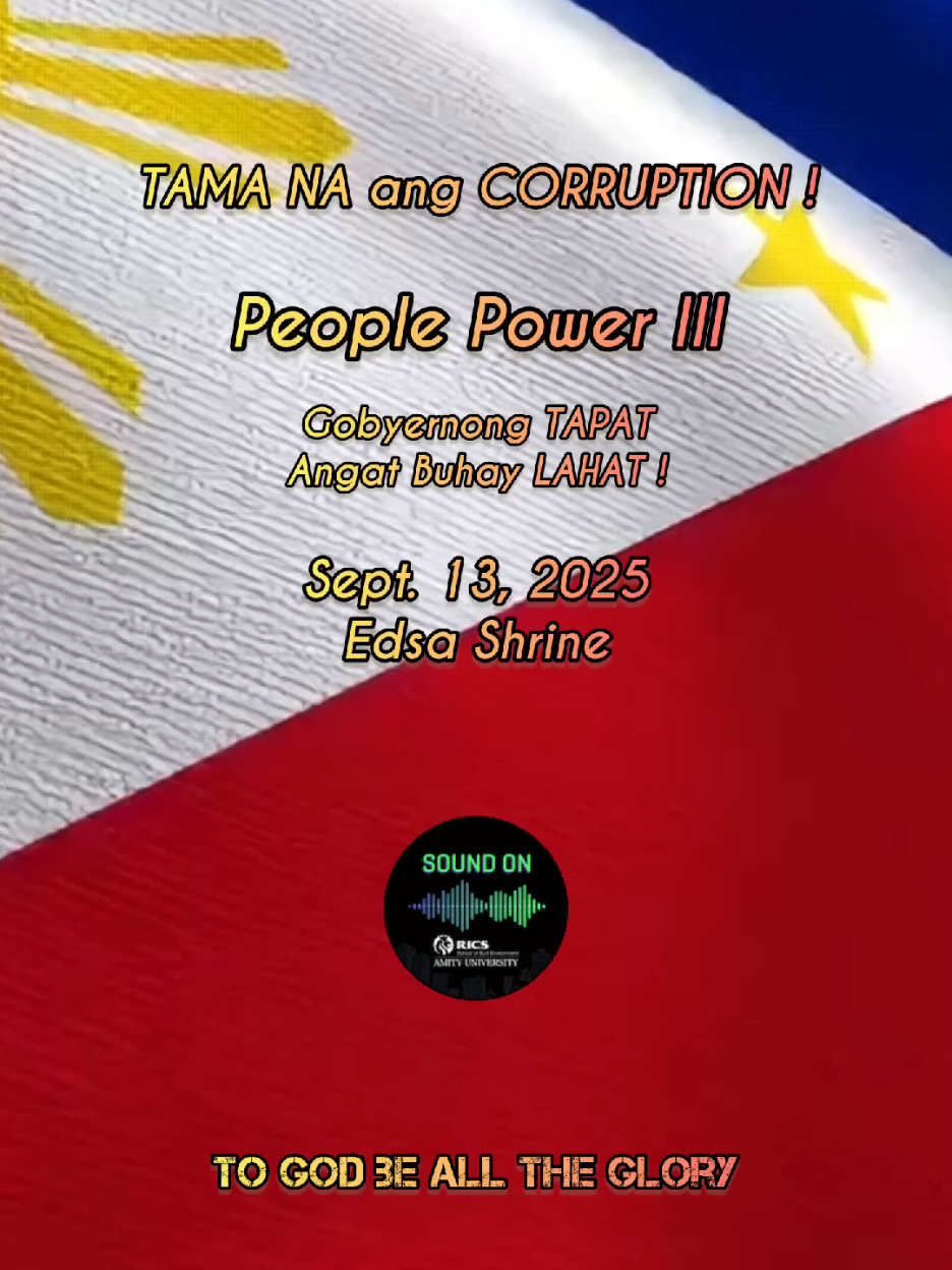 PEOPLE POWER III Ito na ang TAMANG PANAHON para unti unti ng mawala ang KORAP na nagpapahirap sa atin, Wala na silang kahihiyan at konsyensya, at higit sa lahat wala na silang takot sa Diyos basta nabubuhay lang sila ng masarap, lantaran ang ginagawa nilang pagnanakaw. #peoplepower3  #peoplepower  #corruption 