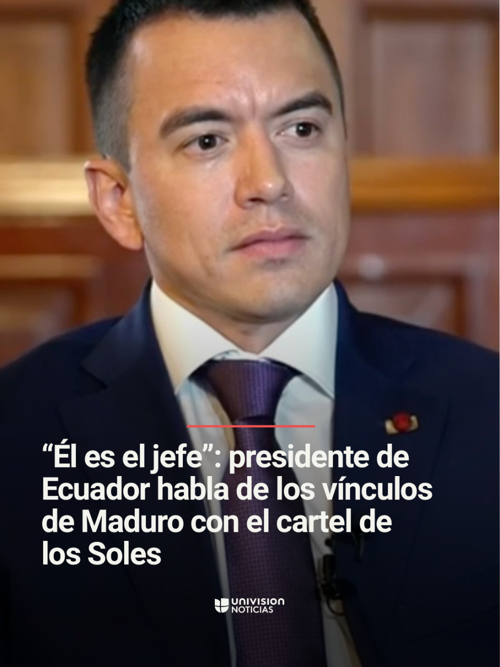 🇪🇨 El presidente de Ecuador, Daniel Noboa, habló en exclusiva con Univision Noticias sobre su reunión con el secretario de Estado de Estados Unidos, Marco Rubio, que finalizó con un acuerdo de colaboración contra el terrorismo y el narcotráfico. Noboa también se refirió al papel de Nicolás Maduro, al que considera como el líder del cartel de los Soles. “Los reportes de inteligencia lo dicen, él es el jefe del cartel de los Soles, pero es parte de una organización criminal que trabaja con otras organizaciones criminales”. Informa Luis Carlos Vélez  📺 Más del Noticiero Univision a las 6:30 pm /5:30 C y en su Edición Nocturna a las 11:30pm / 10:30 C. #DanielNoboa #Ecuador #NicolásMaduro #EEUU #UniNoticias 