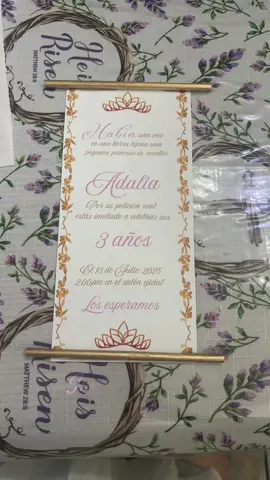 Las invitaciones de los 3 años✨📜👑  #3años #invitaciones #invitation #princess #scroll 