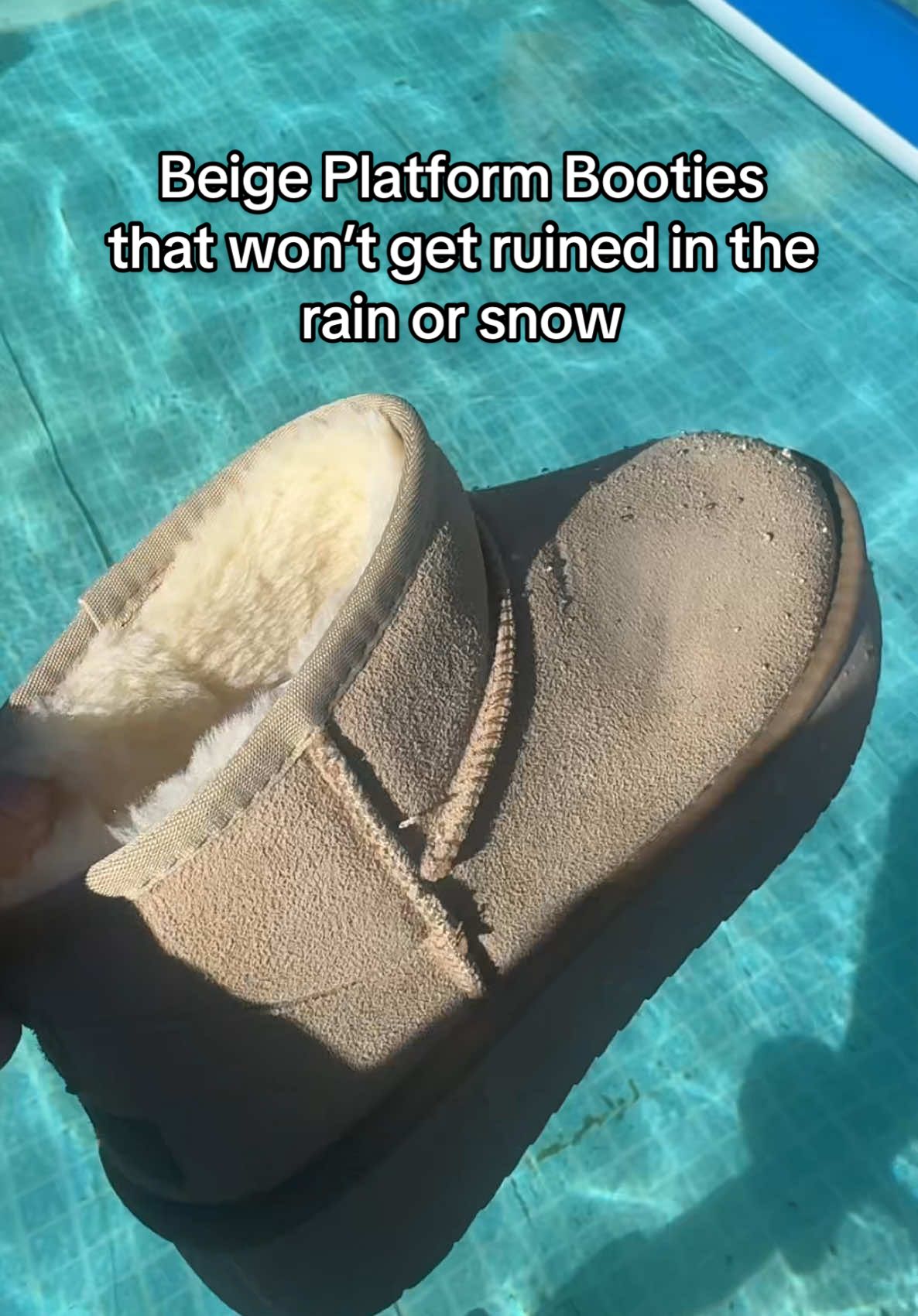 Tell me why these ones by @EVELLYHOOTD US can go in the pool and be fine but my real ones that cost a LOT of money couldn’t even last after a light rain sprinkle? #outdoorslippers #fallshoes #fallstyle #miniboot #trendingshoes 