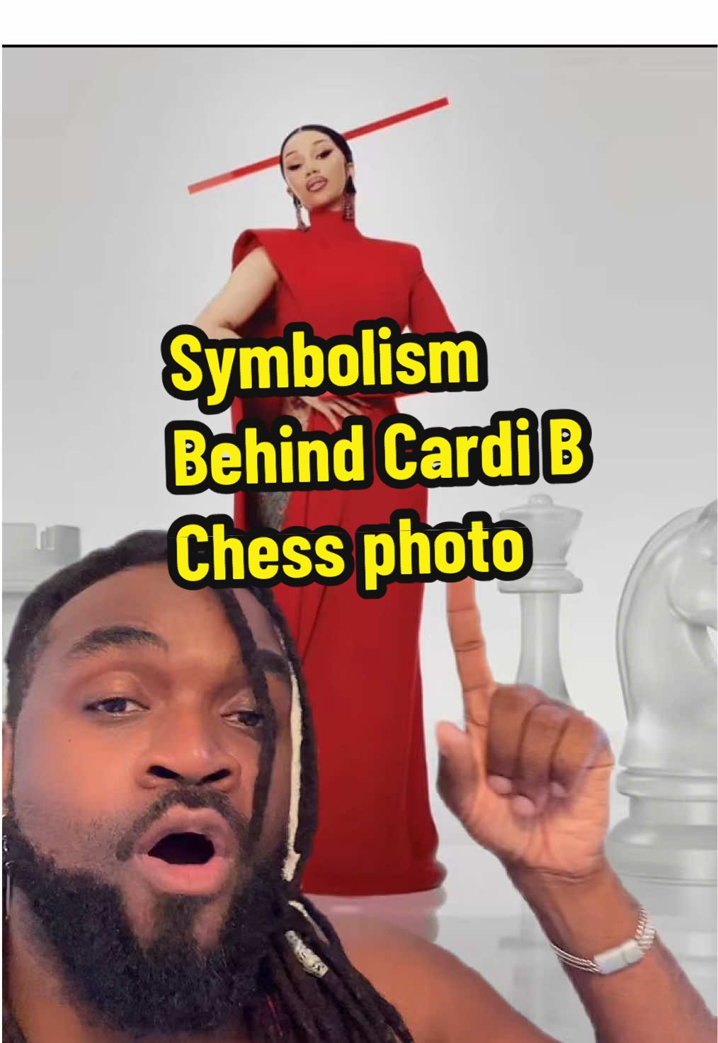 My theory and interpretation of this chess photo. I see it as a representation of her journey as a hip hop artist and solidifying her status. #cardib #billboard #amithedrama #checkmate 