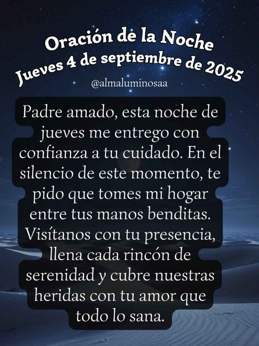 🙏 Oración para terminar tu día con la bendición de Dios. jueves 4 de septiembre 2025 #oraciondelanoche #buenasnoches #Dios #Bendiciones #oracion 