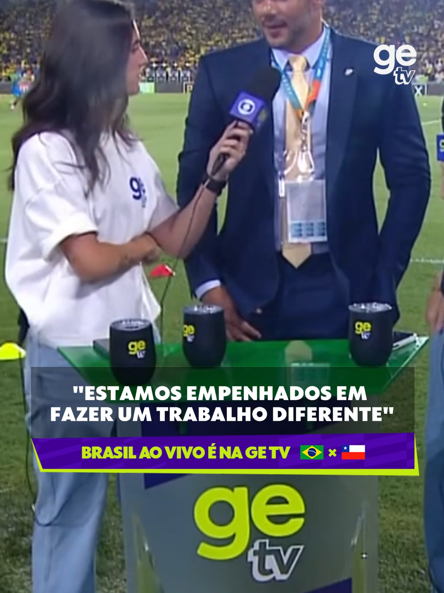 Presidente da CBF dando o aval pra ge tv 👏🫡 ▶️ Brasil x Chile é AO VIVO E DE GRAÇA COM IMAGENS na GE TV direto do Maracanã #getv #futebol #seleção #seleçãobrasileira