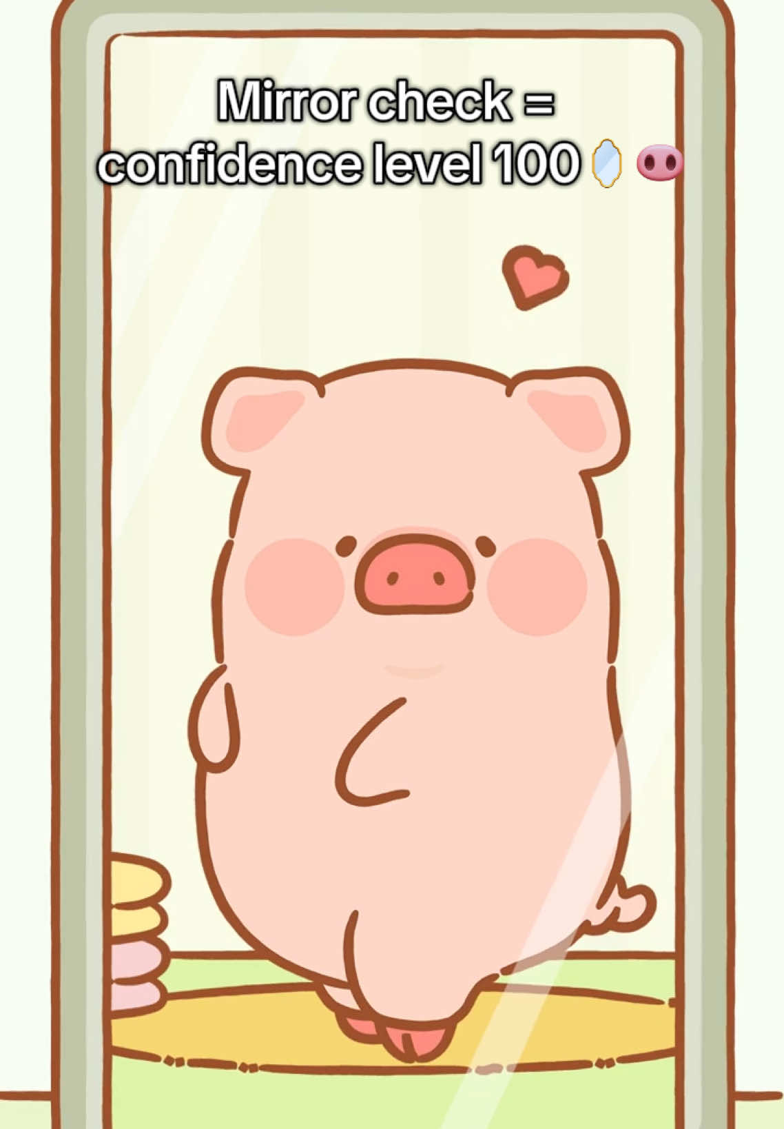 LuLu’s mirror routine: pose, pinch and power up! 🐽💖✨ #luluthepiggy #piggylife #mirrorselfie #DailyRoutine #blindbox #plushtoy 