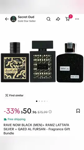 RAVE NOW BLACK (MEN)+ RAMZ LATTAFA SILVER + QAED AL FURSAN - Fragrance Gift Bundle #SecretOud #TikTokShopCreatorPicks #tiktokshopbacktoschool #tiktokshoplabordaysale #dealsforyoudays 