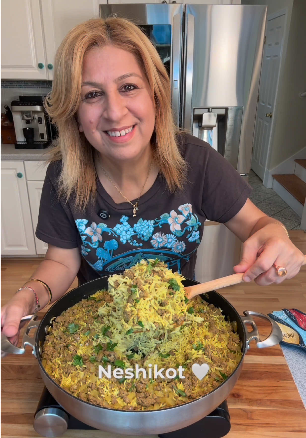 COMFORT FOOD IS WHAT WE NEED! 💛 Today I felt like we all needed a little comfort, so I made one-pan turmeric rice with beef for my family. Simple, cozy, and it brought so much happiness to our table 🙏 Follow @ruhamasfood for more! 🍯Don’t miss my Rosh Hashanah menu- on my website: RuhamasFood.com RECIPE BELOW  . . Recipe: Ingredients: 1/4 cup of olive oil  1 sweet onion, finely chopped  2 pounds of ground beef 90/10 1/2 tablespoon of salt 1/2 teaspoon of black pepper  1/2 tablespoon of turmeric  1 teaspoon of garlic powder  1/2 tablespoon of shawarma spice  1 tablespoon of Amba condiment  2 cups of basmati rice, washed and drained  4 cups of boiling water  Garnish:  Chopped parsley or cilantro  Method:  1. In a large wide pot on medium heat add the olive oil and the chopped onion. Season with salt, pepper, turmeric and garlic powder. Sauté and mix the onion with the spices for 1 minute. 2. Add the ground beef and shawarma spice. Use a wooden spoon to spread out the beef.  3. Mix it all together with the beef and cook it for 4-5 minutes until it is almost cooked.  4. Add the basmati rice, Amba sauce and mix it all well.  5. Pour 4 cups of boiling water, stir a bit and cover with a lid. Cook it on low heat for 40-45 minutes.  6. Garnish with chopped parsley or cilantro. Enjoy! Ruhama🤍 #comfortfood #onepanmeal #rice #fyp #ruhamasfood 