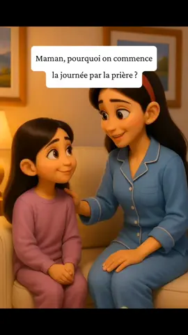pourquoi on commence la journée par la prière  vidéo éducatif pour les enfants sur la prière en français  apprendre le français par des vidéos cartoon 3D anime  #apprendrelefrançais #maman_fille #dialogue #افلام_كرتون #cartoon 