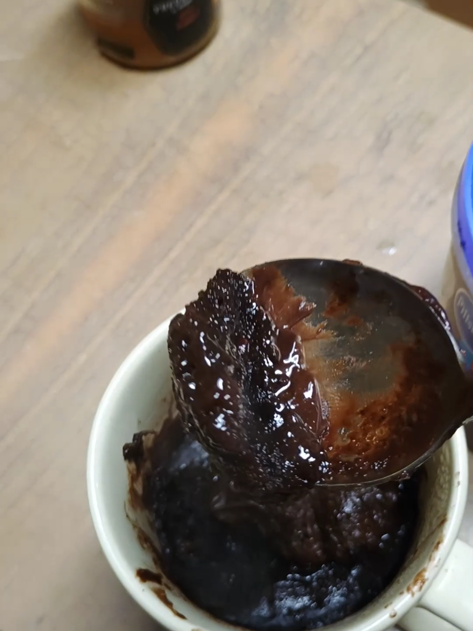 Lava Mug Cake 2TBSPN cake mix 1 TBSPN pudding 2 TBSPN water or milk microwave for 1:30 min-2 min add scoop of frosting enjoy 😁