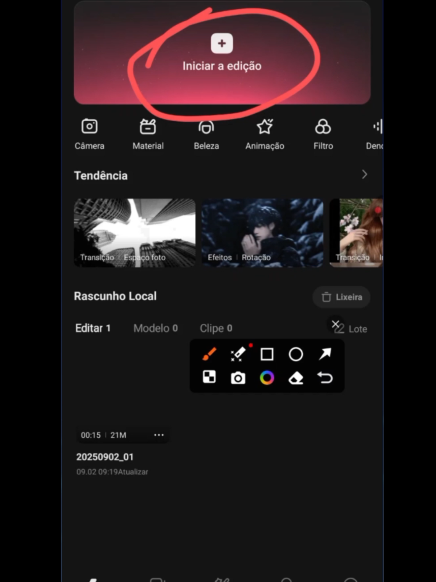 COMO CRIAR UM NOVO PROJETO NO KwaiCut #kwaicut #kwai #editarvídeo