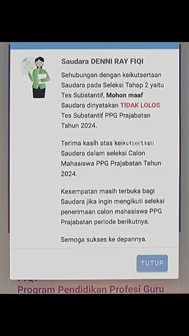 2024 dimana tahun menjadi kurang beruntungnya mengikut tes PPG Prajab untuk calon guru dan gagal di tes substantif, dan Alhamdulillah rezeki di tahun 2025 bisa mengikut PPG Dalam Jabatan 🥹🤲 #ppgdaljab #ppggurutertentutahun2025 #ppgdaljabtahap2 #ppgpjok #fyppppppppppppppppppppppp 