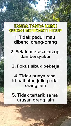 Tanda Tanda kamu sudah menikmati hidup