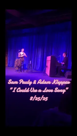 Sam Pauly & Adam Klepper sang this amazing & fun duet of “I Could Use a Love Song” for Broadway at the Barn! Adam has done & work with Sam on all of her concerts except for one. @Samantha Pauly @Adam Cole Klepper  8/25/25 💗 #sampauly #adamklepper #icouldusealovesong #broadway #fyp 