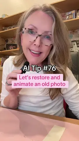 I took an old image of my mother and used AI to restore, colorize and animate it. 💗 #ai #aitips #googleai #googlegemini #aivideo 