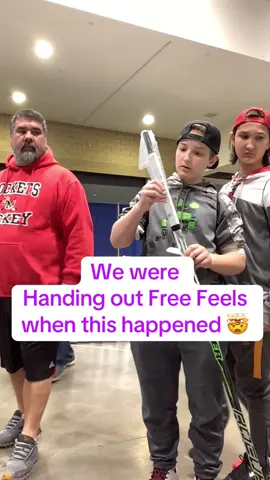 We were handing out free feels at a hockey convention when this happened 🤯 Best hockey grip tape in the 🌎! You have to feel it! #hockey #hockeyboys #hockeyplayer #hockeytiktoks #hockeylife 