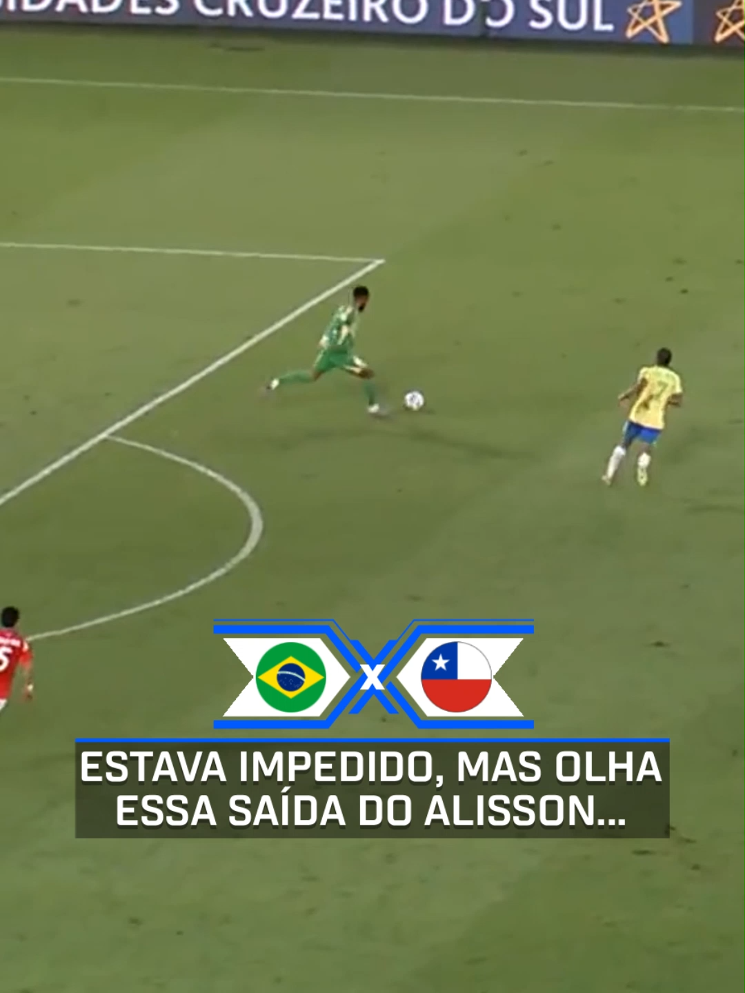 Estava impedido, mas o Alisson deu um susto DAQUELES nos torcedores do Brasil no Maracanã! #Brasil #Chile #Eliminatorias #CopaDoMundo #WorldCup #Futebol #Soccer #ancelotti