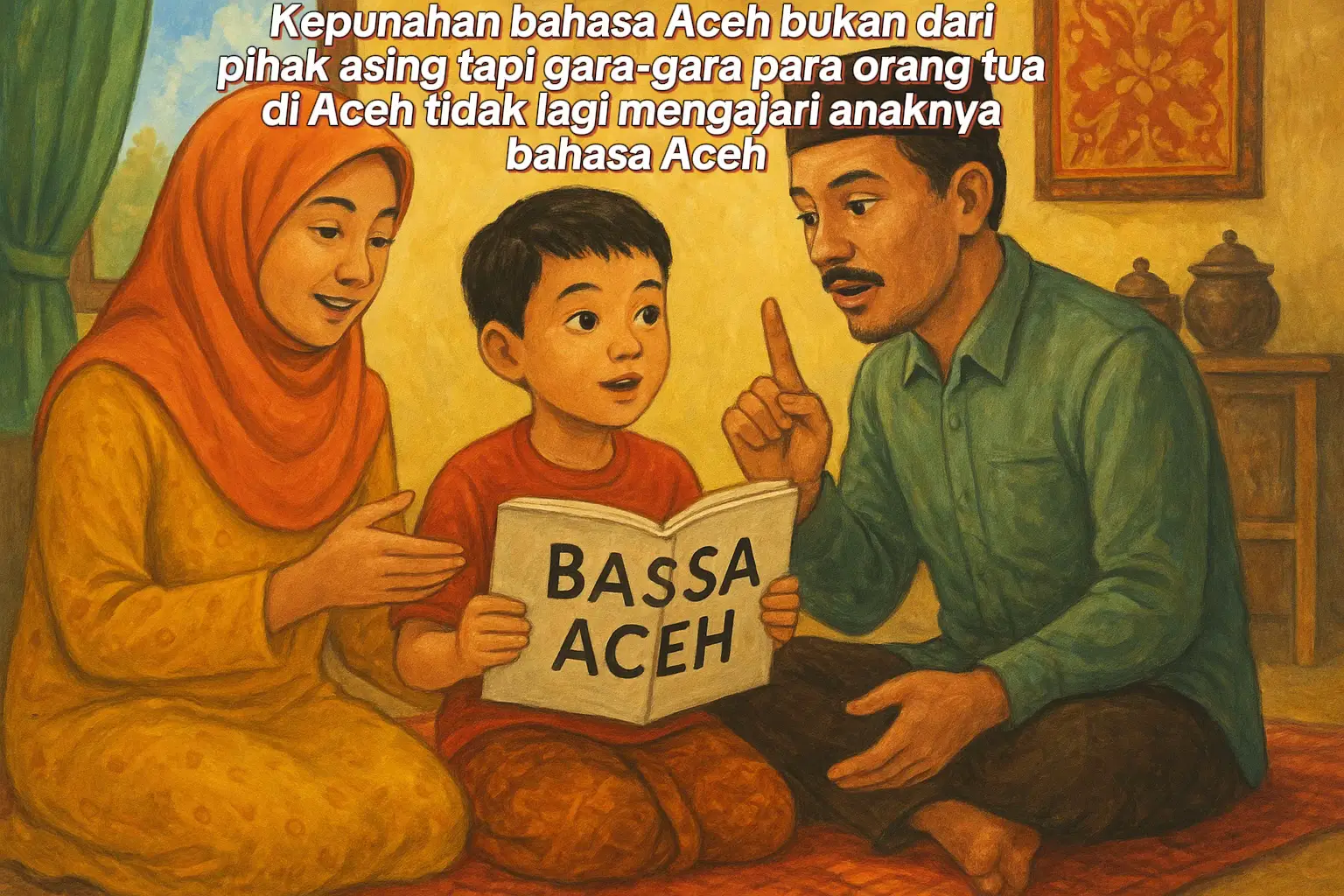 Kalau dulu bahasa Aceh sering dianggap terancam karena pengaruh luar atau kebijakan negara, kini justru faktor terbesar datang dari dalam rumah sendiri. Banyak orang tua di Aceh memilih menggunakan bahasa Indonesia kepada anak-anaknya karena dianggap lebih “modern” atau “bergengsi”, padahal itu justru membuat generasi baru semakin jauh dari bahasa ibu mereka. Padahal: ▪️Bahasa adalah identitas bangsa – hilangnya bahasa berarti hilangnya akar sejarah dan jati diri. ▪️Bahasa Aceh punya 400 ribu kosa kata, sangat kaya untuk ilmu, sastra, maupun diplomasi. ▪️Peran orang tua sangat besar – kalau dari kecil anak sudah terbiasa mendengar dan berbicara bahasa Aceh di rumah, maka bahasa itu akan bertahan. ▪️Bahasa Indonesia tetap bisa dipelajari di sekolah dan media, jadi tidak ada yang dirugikan kalau anak memakai bahasa Aceh di rumah. Artinya, kunci pelestarian bahasa Aceh bukan di luar, tapi di rumah tangga setiap orang Aceh. #aceh #bahasaaceh #budayaaceh #bangsaaceh #acehviral #acehtiktok 