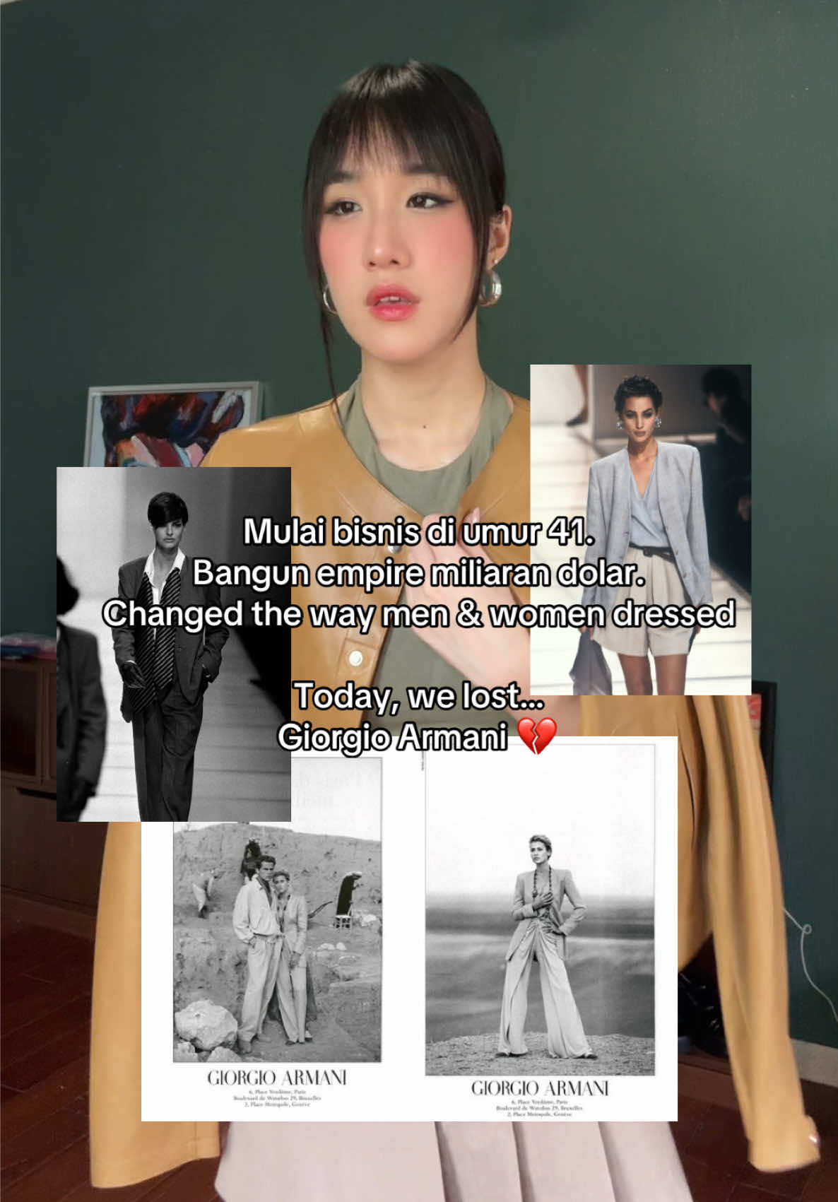 REST IN PEACE  🥀  Giorgio Armani…. Kalo mau cari inspo office wear yang masih modern, past liatinnya karya Giorgio Armani tahun 90-an. He was a genius. Not only a creative director buat perusahaannya sendiri, tapi acting chairman dan CEO. Sampai sekarang perusahaan Armani tetap PRIVATELY HELD. This is so rare knowing the massive size of his company/brand, yang biasanya udah di takeover sama group conglomerate besar. FOREVER AN ICON #GIORGIOARMANI #fyp #fashion 