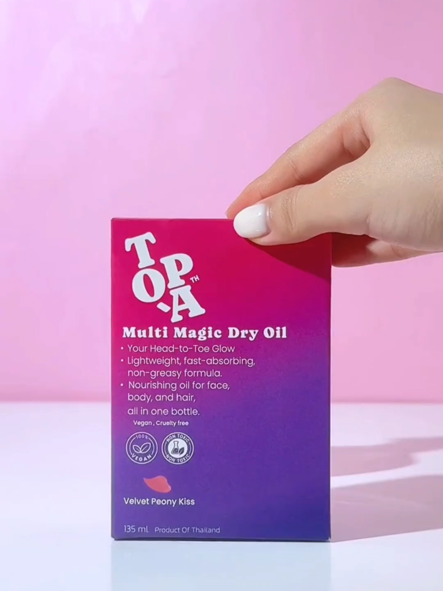 ✨ TO-PA Multi Magic Dry Oil ออยล์ Multi use ขวดเดียวที่ครบจบตั้งแต่ผิวหน้า ผิวกาย ไปจนถึงเส้นผม! เนื้อบางเบา ซึมซาบไว ไม่เหนียวเหนอะหนะ ให้คุณโชว์ผิวโกลว์สวยในทุกมิติ . It's officially here! ✨ TO-PA Multi Magic Dry Oil is the one-of-a-kind oil that works its magic on your face, body, and even hair! It’s lightweight, fast-absorbing, and non-greasy, giving your skin a beautiful glow. #TOPAMultiMagicDryOil  #TOPAGlowAndGo #TOPA #EmbraceYourGlowEveryDay  #TOPATHAILAND   