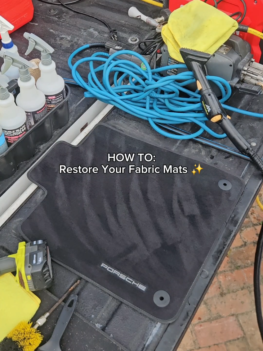How to: Restore Your Fabric Mats - Book Now Everything I use is in my bio! ✅️ Ceramic Coating ✅️ Paint Correction ✅️ Full Details ✅️Odor Removal (305) 985-9227 If you're looking for the cheapest option keep looking. But if you want the best. You've found them. #satisfying #howto #tutorial #detailing #cleaning