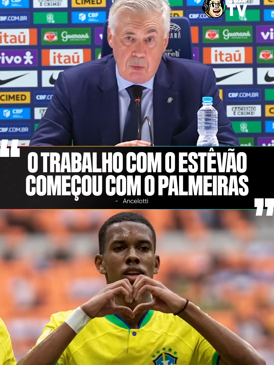TEM QUE RESPEITAR A ACADEMIA! O Ancelotti citou o Palmeiras como um dos responsáveis pelo trabalho de desenvolvimento do Estêvão e destacou que o atleta segue se desenvolvendo muito bem na Premier League! É diferente... 🔥 #Coletiva #Ancelotti #SeleçãoBrasileira #Brasil #CoberturaCazéTV #Eliminatórias #TikTokSports