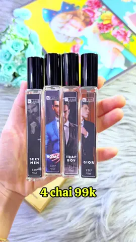 Combo 4 chai nước hoa nam thơm dai đang được trợ giá 89k #emchintaphoa #xuhuong #xh #nuochoanam 