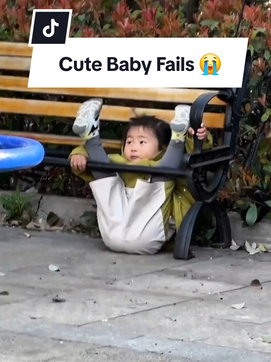 👶 Toddler vs The Bench 🪑#fyp #funny #baby #fail #fall 