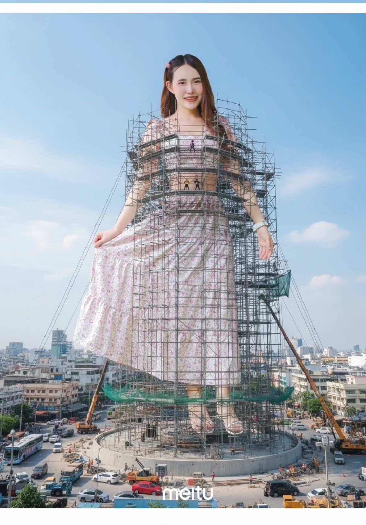 สอนทำรูปอนุสาวรีย์น่ารักๆที่กำลังเป็นกระแสอยู่ในตอนนี้แบบง่ายๆ🥰 #AIรูปปั้น #meitu 