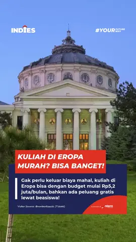 Halo Sobat INDIES! 👋 Tau nggak sih, kuliah di Eropa ternyata nggak harus mahal? 🎓🌍 🇷🇴 Romania dikenal dengan biaya hidup terjangkau: Romania: Rp5,2–10 juta/bulan Polandia: Rp8–12 juta/bulan Jerman/Belanda: Rp12–18 juta/bulan 👉 Jelas lebih hemat dibanding negara Eropa Barat! Selain itu, ada juga Romanian Government Scholarship yang menanggung: ✅ Biaya kuliah full ✅ Akomodasi asrama ✅ Tunjangan bulanan sekitar €65–€85 Beberapa universitas top di Romania yang diakui internasional: 🏛 University of Bucharest 🏛 Babes-Bolyai University 🏛 Alexandru Ioan Cuza University Jadi, kalau kamu pengen kuliah di Eropa dengan biaya ramah kantong plus peluang beasiswa, Romania bisa jadi jawabannya! 🚀 👉 Yuk, konsultasi GRATIS sekarang bareng INDIES dan temukan jalur kuliah luar negeri yang paling cocok buat kamu. Link di bio ya! #INDIES #StudyAbroad #YourFutureYourWay #StudyInRomania #Beasiswa 