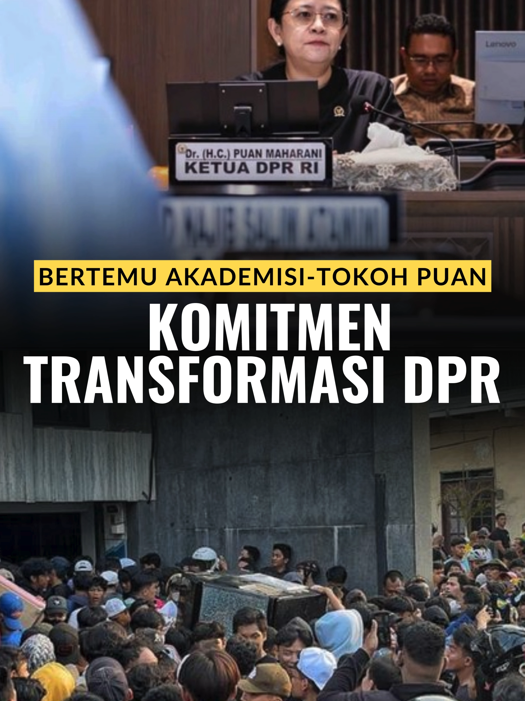 Ketua DPR RI, Puan Maharani menerima audiensi dari sejumlah tokoh publik lintas latar belakang profesi untuk berdialog. Puan ingin mendengarkan aspirasi secara langsung pasca aksi unjuk rasa yang terjadi di sejumlah wilayah Indonesia pada akhir Agustus lalu. Dialog antara Puan dan sejumlah tokoh komponen masyarakat berlangsung di Kompleks Parlemen, Senayan, Jakarta, pada Rabu (4/9). Pertemuan selama sekitar dua jam itu dihadiri oleh beberapa nama seperti Peneliti Senior BRIN, Siti Zuhro; Wakil Ketua Umum Majelis Ulama Indonesia (MUI) yang juga tokoh NU, KH Marsudi Syuhud; mantan Menteri PAN-RB, Yuddy Chrisnandi; hingga Pakar Komunikasi Effendi Gazali. Mereka tergabung dalam wadah bernama Majelis Mujadalah Kiai Kampung.