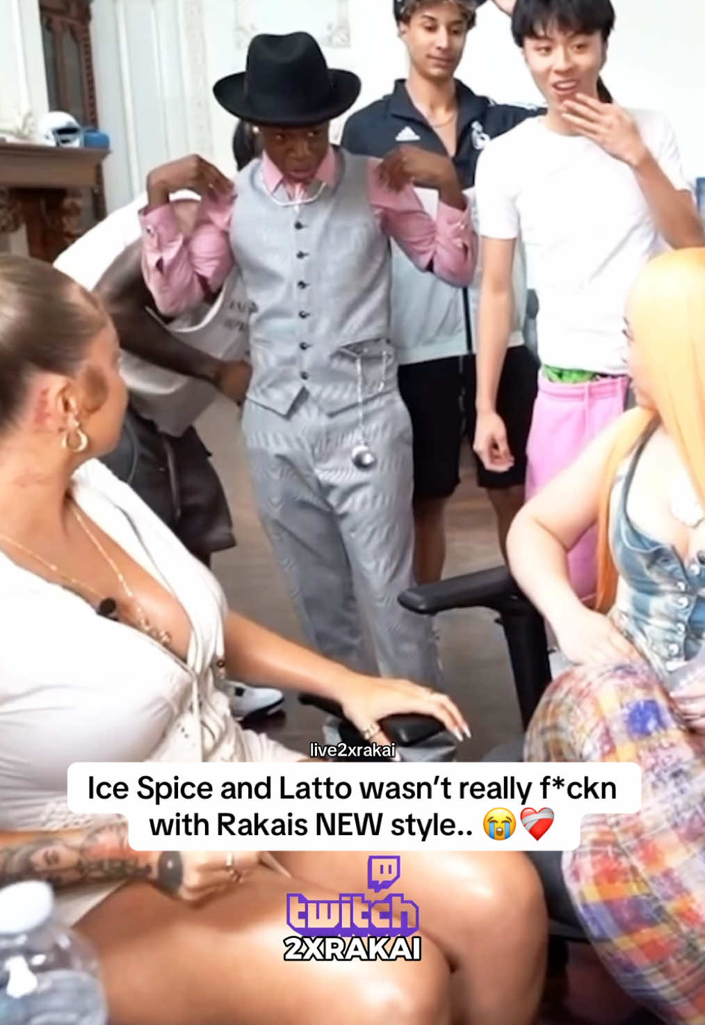 Ice Spice and Latto wasn’t really f*ckn with Rakais NEW style.. 😭❤️‍🩹 #2xrakai #icespice #latto #kaicenat  