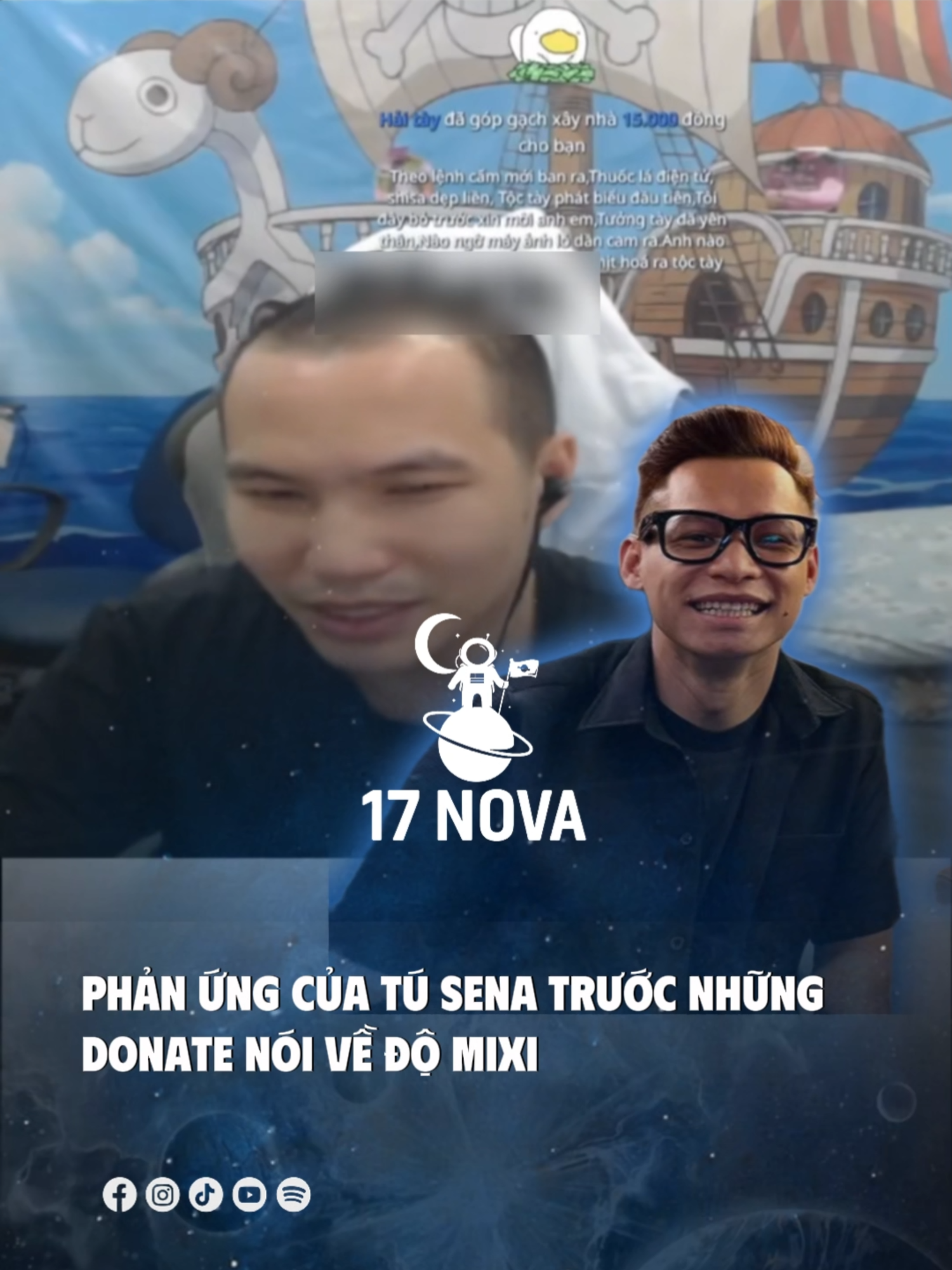 Phản ứng của Tú Sena trước những donate nói về Độ Mixi #17network #17nova #drama #domixi #sena #tusena #truongtuantu