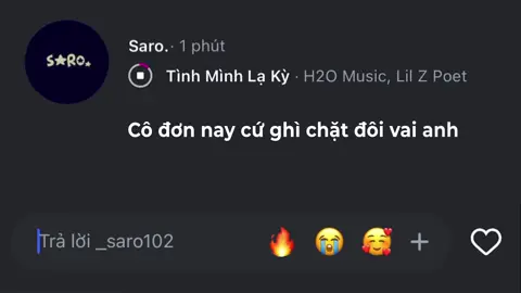 Cô đơn nay cứ ghì chặt dôi vai anh #_saro102 #lyrics #nhachaymoingay #xuhuong 