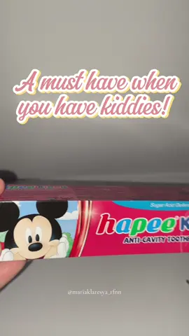 Hapee Kiddie Anti-Cavity Toothpaste ❤️ a fun and exciting way to encourage kids to maintain good oral hygiene. • Delicious Flavor • Gentle on Kids' Teeth • Helps Prevent Cavities This 50ml tube of toothpaste is specially designed for kids, making brushing teeth an enjoyable experience. The strawberry bloom flavor will make them look forward to brushing every day.  #fyp #fyppppppppppppppppppppppp #toothpaste #kids #mickeymouse 