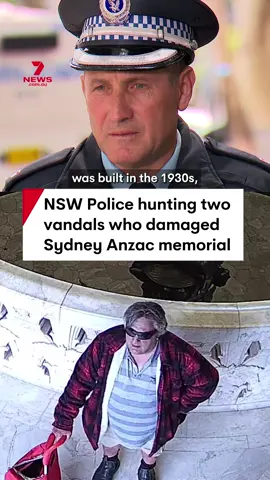 NSW Police are hunting two vandals who damaged Sydney's Anzac Memorial in Hyde Park with an oily substance. It's hoped CCTV of the alleged culprits can help the public identify them. #anzac #memorial #vandal #hydepark #sydney