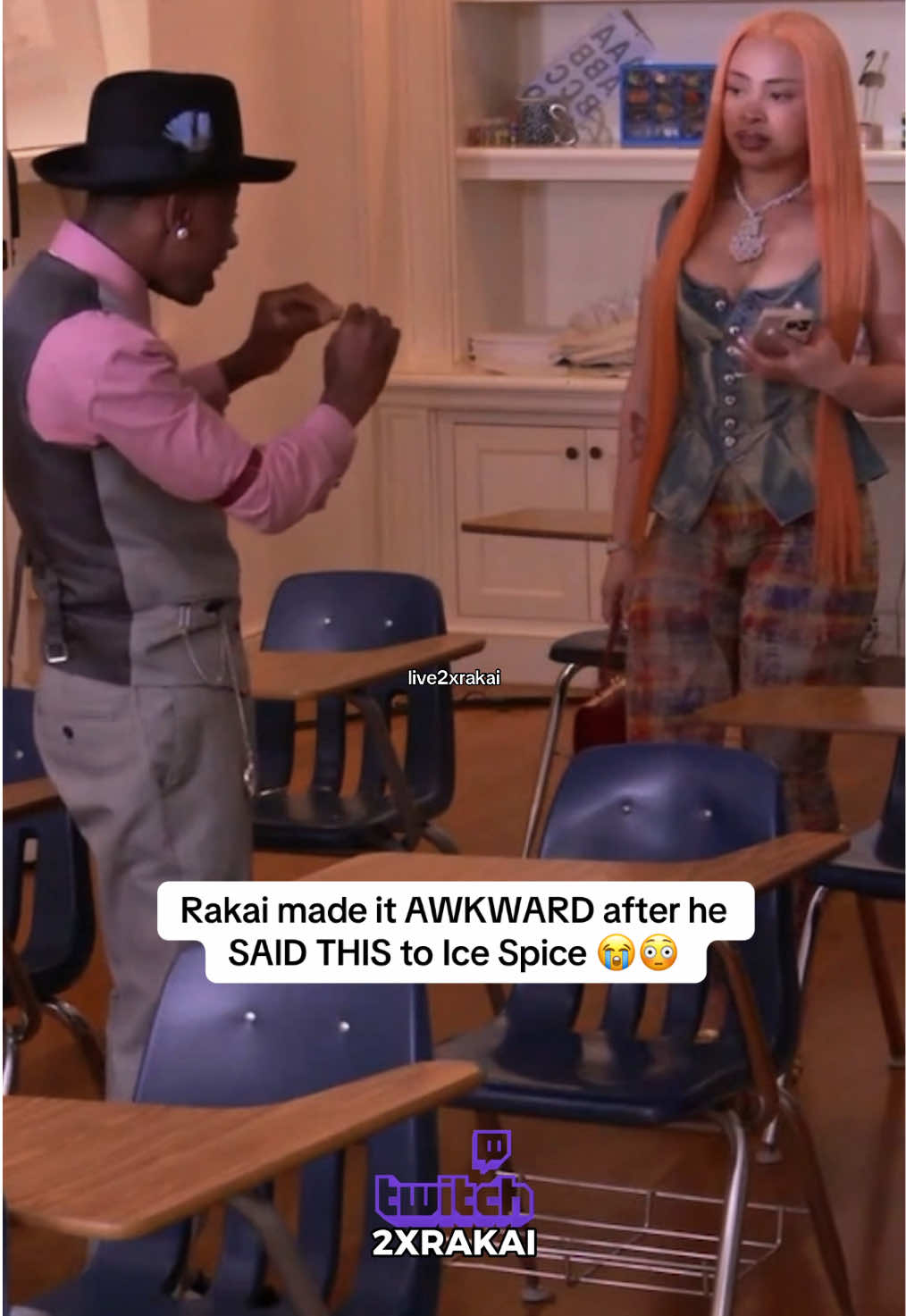 Rakai made it AWKWARD after he SAID THIS to Ice Spice 😭😳 #2xrakai #fyp #icespice 