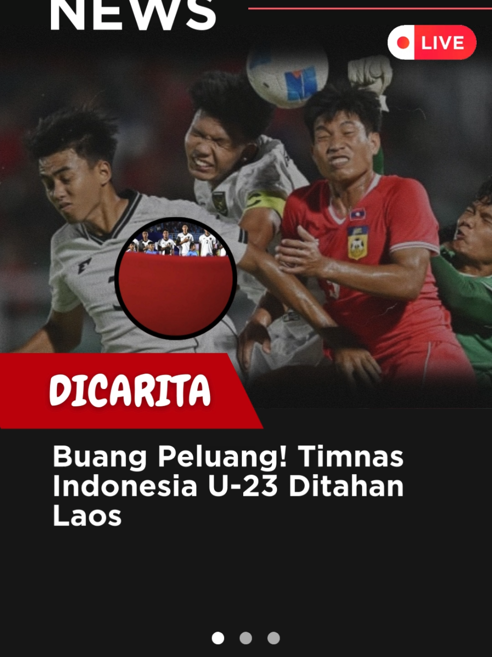 Timnas Indonesia U-23 harus puas bermain imbang 0-0 saat menjamu Laos pada laga perdana Grup J Kualifikasi Piala Asia U-23 2026. Bermain di Stadion Gelora Delta, Sidoarjo, Rabu (3/9/2025) malam, skuad Garuda Muda banyak membuang peluang sehingga gagal mencetak sebiji golpun. Hasil ini tentu cukup mengkhawatirkan, mengingat Korea Selatan di laga sebelumnya menang 5-0 atas Makau. Skuad asuhan Gerald Vanenburg harus menyapu bersih dua laga sisa untuk lolos langsung ke Piala Asia U-23 2026. Jalannya Pertandingan Indonesia langsung menggebrak sejak menit awal dengan tempo tinggi. Di bawah arahan pelatih Gerald Vanenburg, skuad Garuda Muda mengambil inisiatif serangan untuk mengatasi pertahanan disiplin Laos. Namun, upaya Indonesia kerap terhenti di lini belakang lawan yang dipimpin pelatih Ha Hyeokjun. Peluang pertama hadir di menit awal melalui serangan cepat, tetapi kiper Laos Kop Lokphathip mampu mengamankan gawangnya. Robi Darwis sempat mencoba peruntungan dengan tembakan jarak jauh, tetapi belum tepat sasaran. Pada menit ke-6, Rayhan Hannan berhasil menjebol gawang Laos lewat tembakan mendatar, tetapi gol dianulir karena Jens Raven dinilai offside dan mengganggu kiper. Peluang emas kembali tercipta pada menit ke-25 melalui tembakan Toni Firmansyah, tetapi kembali digagalkan kiper Laos. Hingga babak pertama usai, meski mendominasi penguasaan bola, Indonesia belum mampu memecah kebuntuan. Skor kacamata 0-0 bertahan hingga turun minum. Pelatih Gerald Vanenburg kemungkinan akan melakukan penyesuaian strategi di babak kedua untuk membuka keunggulan. Memasuki babak kedua, Vanenburg melakuan sejumlah perubahan dengan memasukkan Hokky Caraka, Ricky Pratama hingga Rahmat Arjuna. Timnas terus mengurung pertahanan Laos. Namun rapatnya barisan defender tim tamu menggagalkan segala upaya. Skor 0-0 bertahan hingga  bubar. Indonesia: Cahya Supriadi (GK); Kakang Rudianto, Kadek Arel, Muhammad Ferrari, Dony Tri Pamungkas, Robi Darwis, Toni Firmansyah, Rayhan Hannan, Arkhan Fikri, Rafael Struick, Jens Raven Laos: Kop Lokphathip (GK); Phoutthavong Sangvilay, Khammanh Thapaseut, Anantaza Siphongphan, Phetdavanh Somsanid, Phoulaung Vinnavong, Sonevilay Phetviengsy, Oun Phetvongsa, Khonesavanh Keonuchanh, Souksavanh Hopchakkavan, Peeter Phanthavong#viral #beritaviral #timnasindonesia 