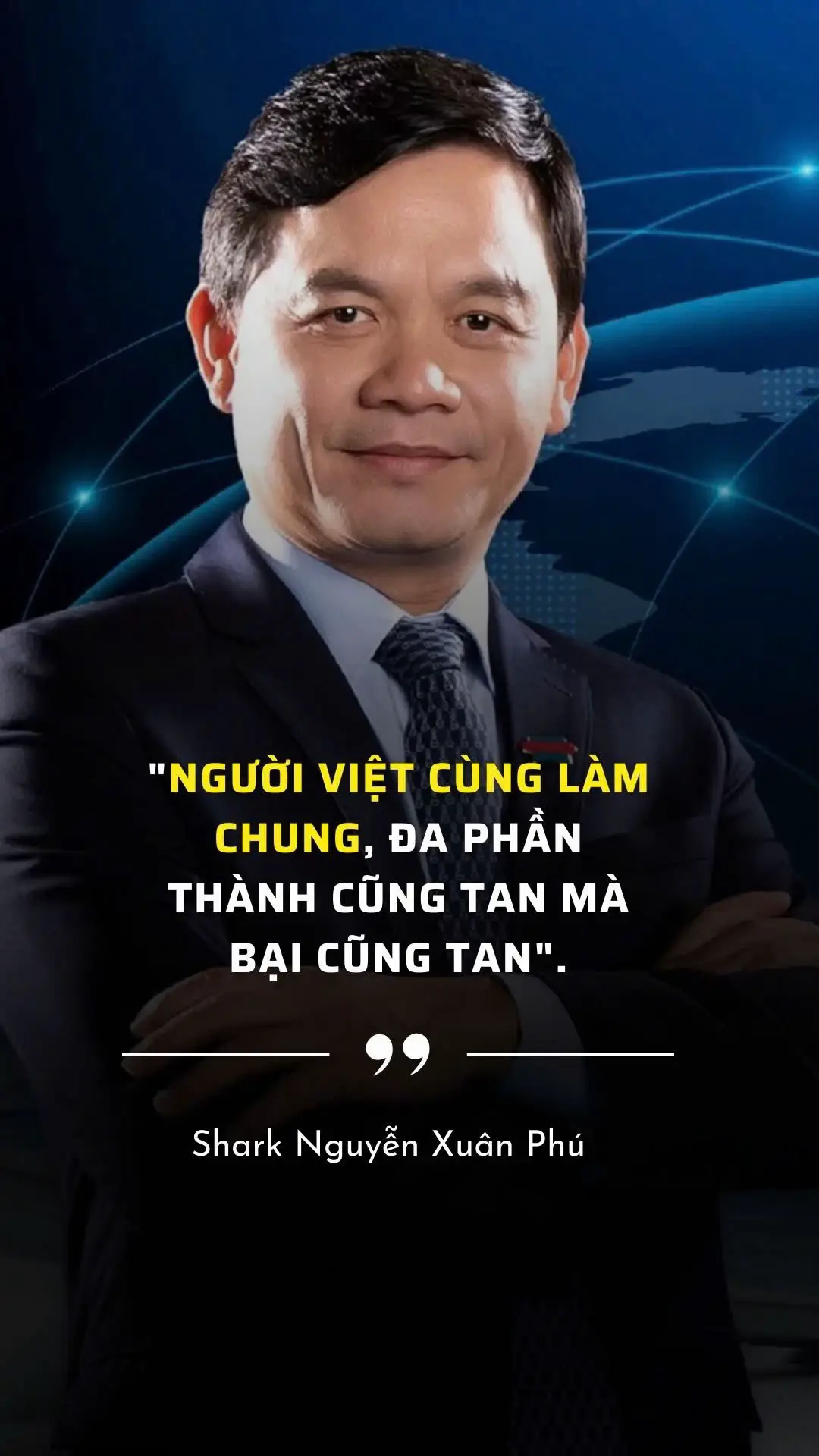 Thông thường những cuộc làm chung thì thành công cũng tan vỡ mà không thành công cũng tan vỡ. Chỉ những người đi với nhau có đạo đức, nhân cách thì sẽ tồn tại được với nhau. Còn đa phần thành cũng tan mà bại cũng tan. Người đi cùng bao giờ cũng có người làm nhiều, người làm ít. Người làm nhiều sẽ tự vấn: “Tại sao tôi phải chia tiền cho ông kia, ông kia chả làm gì cả”. Ngay cả với nhà đầu tư, người Startup cũng có thể có suy nghĩ “Tất cả tôi làm hết. Công sức tôi đầu tư, ý tưởng của tôi, tôi quản lý hàng ngày… Chỉ rót cho tôi tí tiền tại sao tôi lại phải chia?”, ví dụ như vậy. Thường họ sẽ cheating, tìm cách nào đó tư lợi, dẫn đến quan hệ đổ vỡ, đó là tấm gương của rất nhiều các kiểu làm ăn chung ở Việt Nam. Chính vì vậy, khi tôi đầu tư, người đứng ra quản trị công ty đó vô cùng quan trọng, tôi đặc biệt quan tâm tới thái độ, đạo đức của họ. Chính vì vậy, tôi phải quan sát rất kỹ hành vi, tướng mạo, cử chỉ, đoán được phần nào con người họ, rồi mới đi đến quyết định. #chuyenlamgiau #sharkphu 
