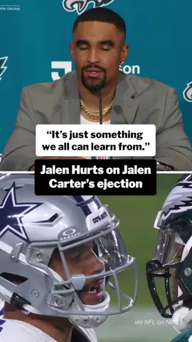 Hurts had a conversation with Jalen Carter after his ejection