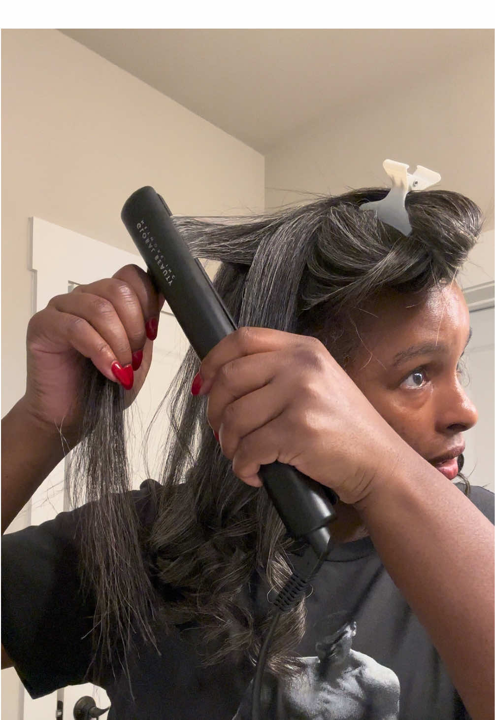 GRWM for the @breezyboowlxx  #dallascontentcreator #greyhairdontcare #greyhairjourney 
