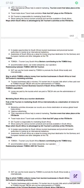 Tourism Grade 12 Notes Part 2 #matric #grade12 #teachers #LearnOnTikTok #matricdance 