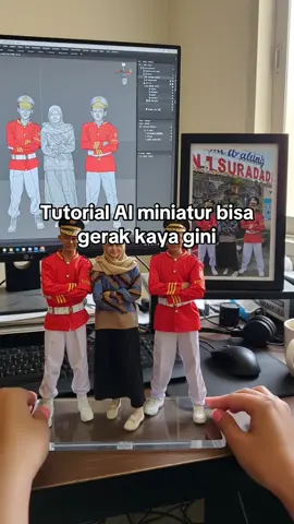 Ikutan yg lagi trend walaupun telat  Promt miniatur ai:  Create a 1/18th scale commercial sculpture from the image, in a realistic style, in a real-life environment. The sculpture is placed on a computer desk. The sculpture has a transparent acrylic base, with no text on the base. The content on the computer screen is the ZBrush modeling process of the figure. Next to the computer screen is a frame containing the photo printed with the original artwork. Promt miniatur bergerak: Two hands gently pick up the figure in the frame and rotate it slightly for inspection. The model on the computer screen and the model printed on the packaging box remain stationary, while all other background elements stay unchanged. #trendai #ai #promtchallenge #geminiai #promt 